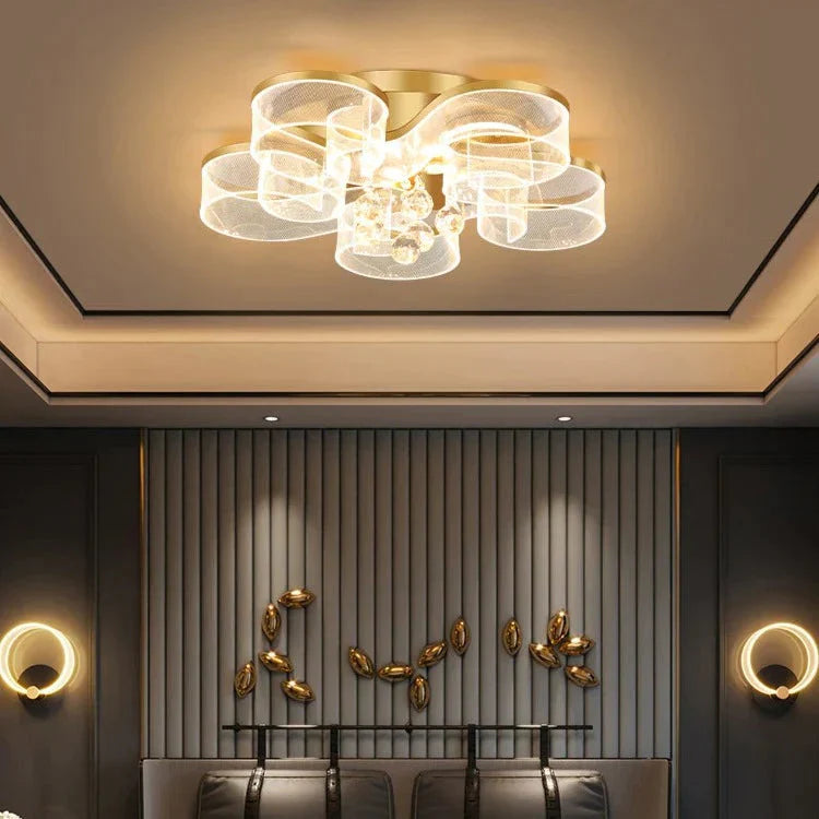 Living Room Ceiling Lamp Modern Simple Household Atmosphere Led Creative Flower Bedroom Gold / 5