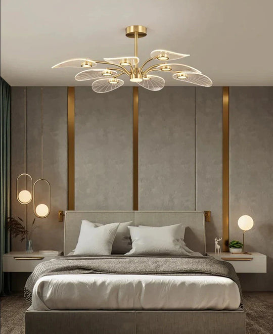 Light Luxury Living Room All Copper Chandelier Post - Modern Creative Study Lamp Pendant