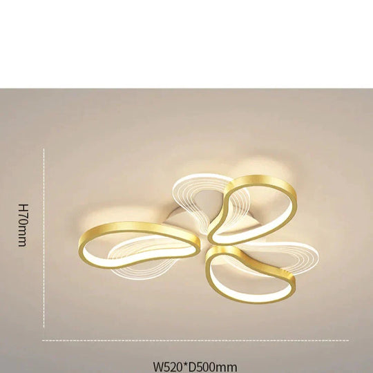 Acrylic Living Room Ceiling Lamp Led Petal Shaped Bedroom Modern Simple Household Restaurant Gold /