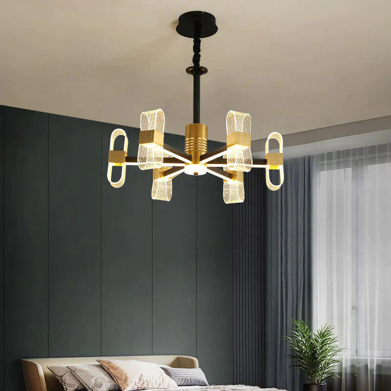 Nordic Chandeliers Use Light In The Bedroom 6 Heads - Dia62Cm / Trichromatic Light Pendant