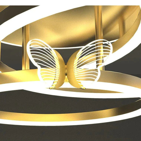 Led Ceiling Lamp Creative Butterfly Living Room Simple Modern Ring Hall Bedroom Decoration