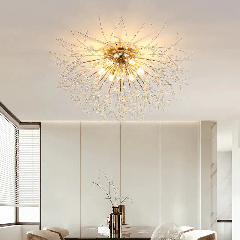 Bedroom Crystal Ceiling Lamp Dandelion Romantic Creative