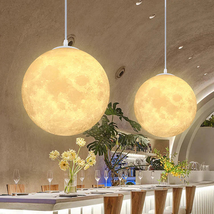 Creative Restaurant Bar Decoration Chandelier Hotel Bedroom Living Room Moon - Shaped Lamps Pendant