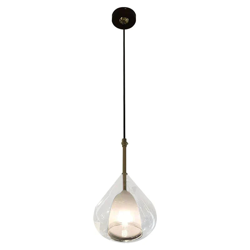 Indoor Glass Chandelier Crystal Lamp Single Head Iron Bronze / No Light Source Pendant