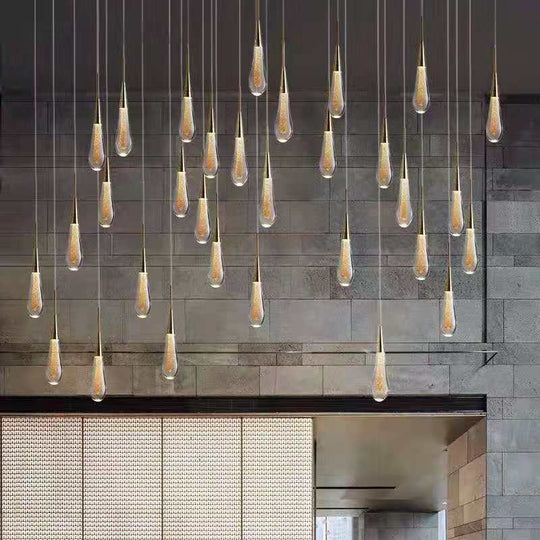 Simple Modern Restaurant Revolving Ladder Crystal Staircase Lighting Creative Personality Hotel