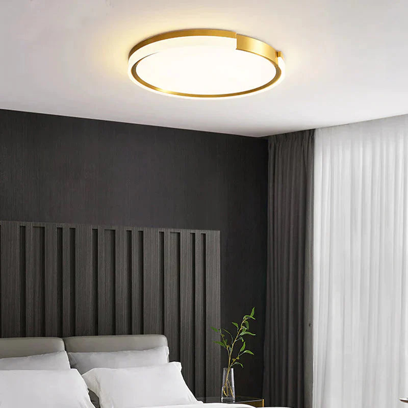 Modern Minimalist All - Copper Led Bedroom Study Ceiling Lamp