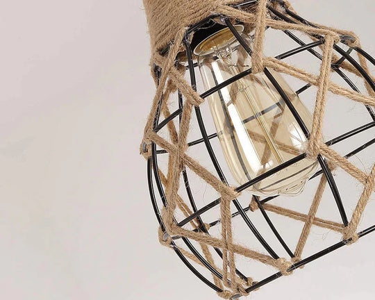 Vintage Hemp Rope Woven Chandelier Pendant