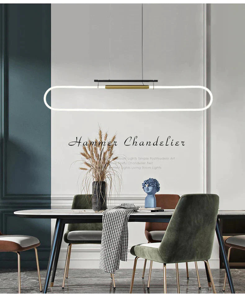 Hanging Strip Nordic Minimalist Modern Line Restaurant Word Lamp Pendant