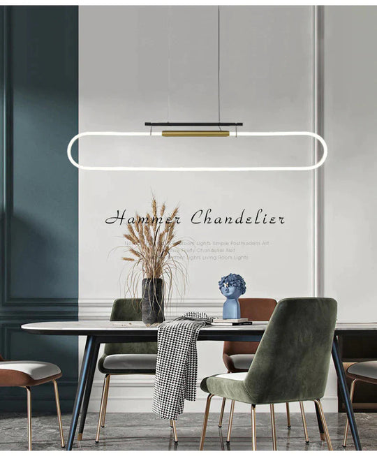 Hanging Strip Nordic Minimalist Modern Line Restaurant Word Lamp Pendant