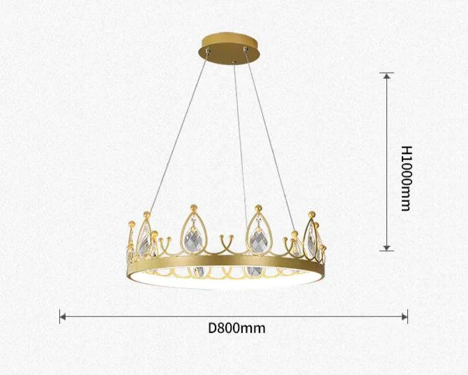 Chandelier Crown Luxury Living Room Bedroom Crystal Lamp Pendant