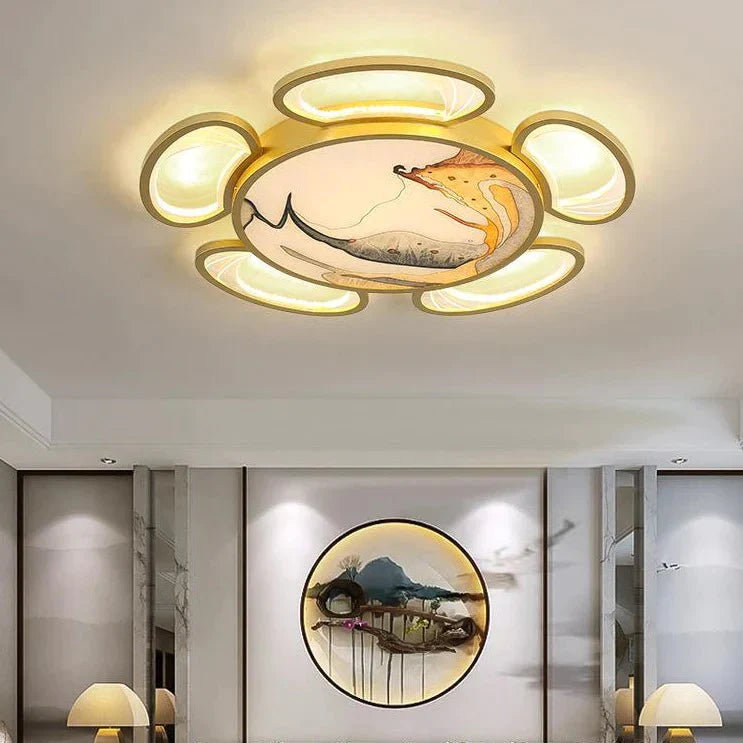 Ceiling Lamp Living Room Modern Simple Atmosphere Light Luxury Enamel Color Master Bedroom Full