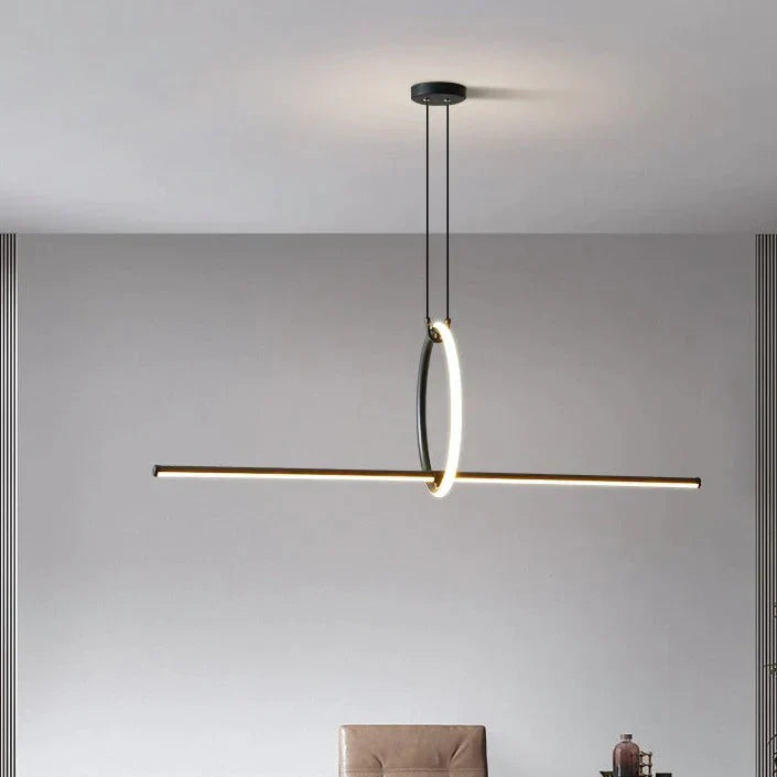 Modern Simple Dining Table Bar Lamp Minimalist Strip Chandelier Pendant