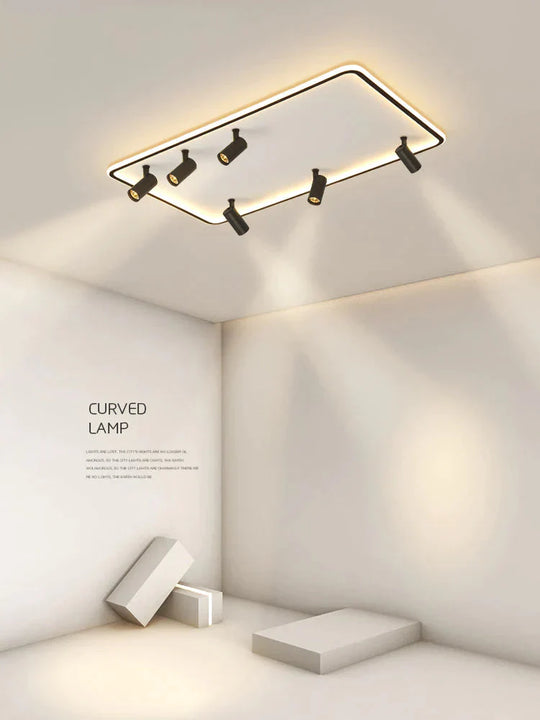 Simple Living Room Lamp Led Ceiling Modern Nordic Rectangular Dining Main Light In The Bedroom