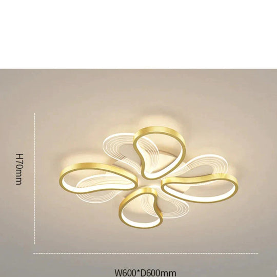 Acrylic Living Room Ceiling Lamp Led Petal Shaped Bedroom Modern Simple Household Restaurant Gold /