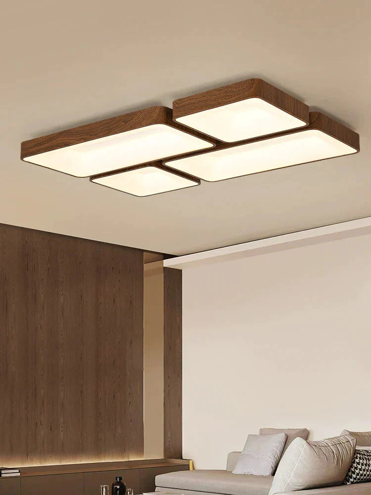 Headlight Ceiling Lamp Modern Minimalist Atmosphere Living Room Led Wood Grain Geometry Creative