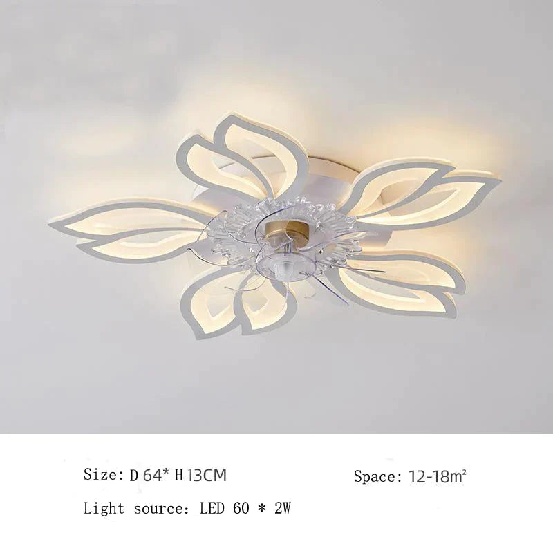 Modern And Simple Petal Ceiling Fan Light Led D64*13Cm / White Light