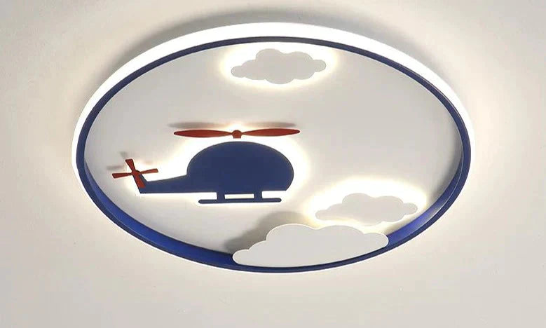 Creative Cloud Plane Bedroom Ceiling Lamp 42 Trichromatic Light