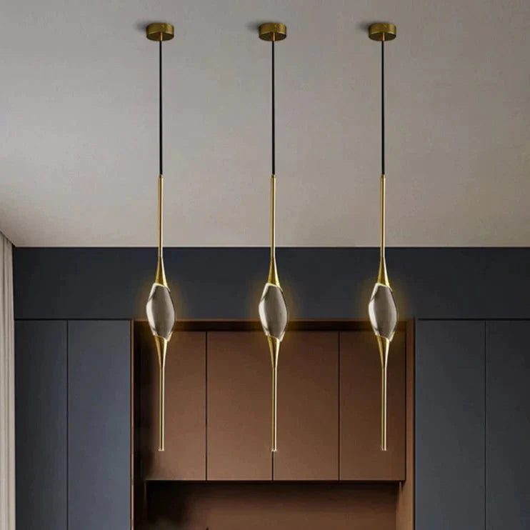 All - Copper Crystal Chandelier Post - Modern Minimalist Designer Creative Decoration Dining Room