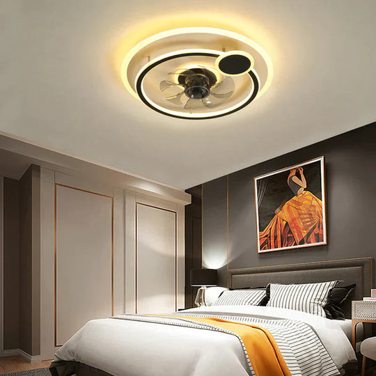 New Nordic Bedroom Ceiling Fan Lamp Modern Simple And Creative Living Room Lamps Intelligent Silent