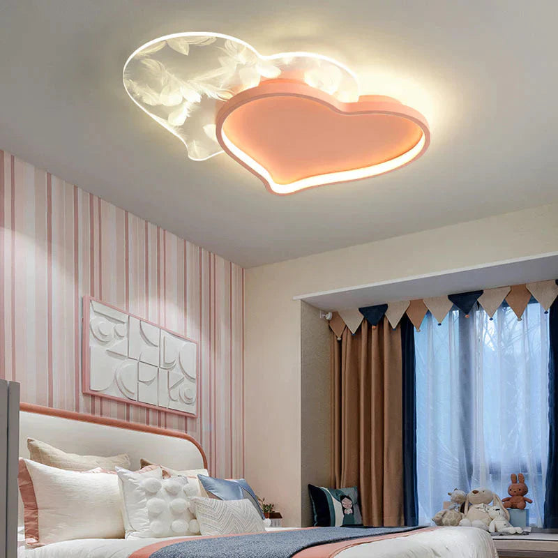 Simple Modern Warm And Romantic Bedroom Nordic Creative Personality Feather Loving Room Ceiling Lamp