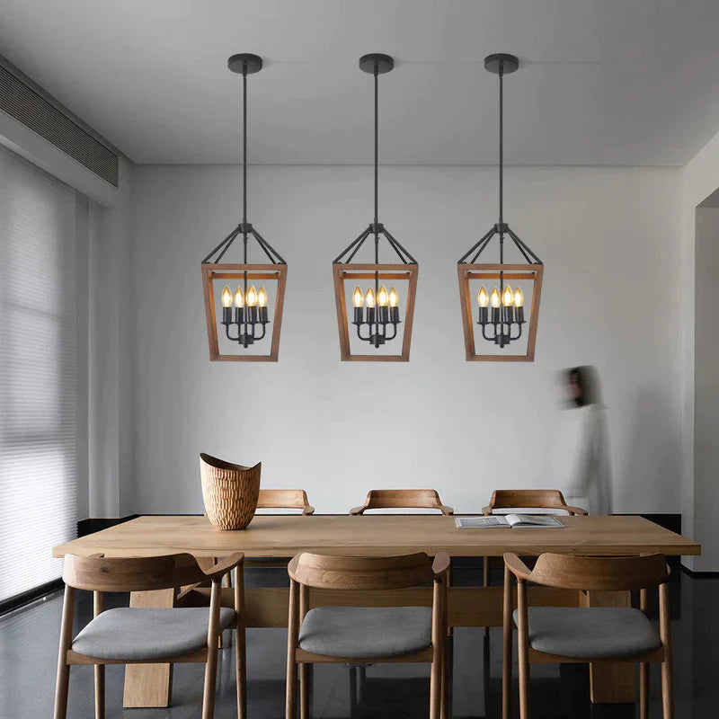 American Retro Four - Headed Iron Chandelier Pendant