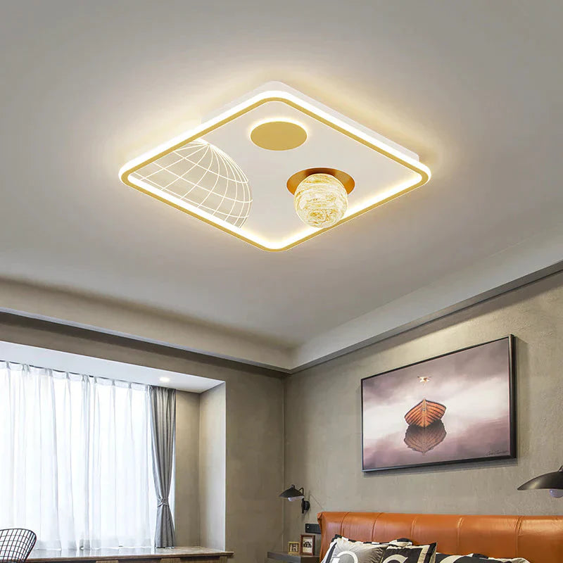 Led Ceiling Lamp Glass Living Room Dining Bedroom Modern Simple