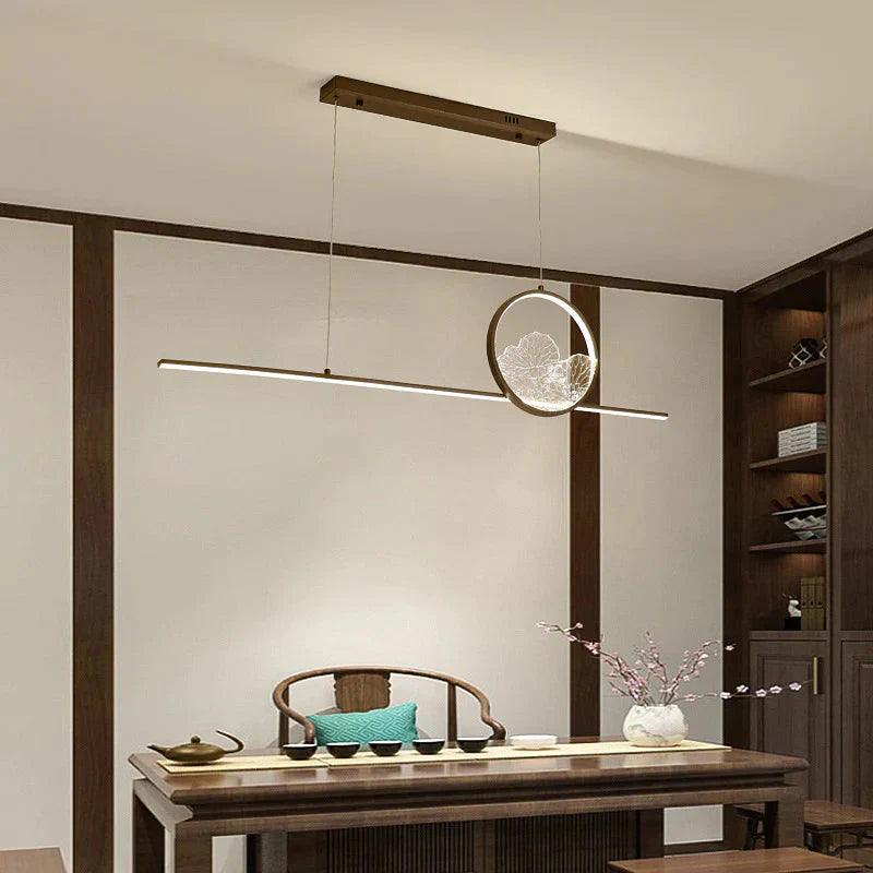 Restaurant Chandelier Led Rectangular Living Room Zen Landscape Teahouse Simple Bar Study Lamp
