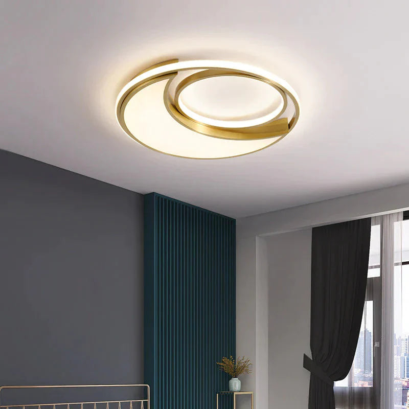 Copper Nordic Light In The Bedroom Simple Modern Led Ceiling Lamp Creative Personality Room