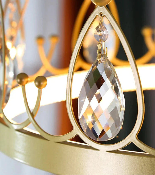 Chandelier Crown Luxury Living Room Bedroom Crystal Lamp Pendant
