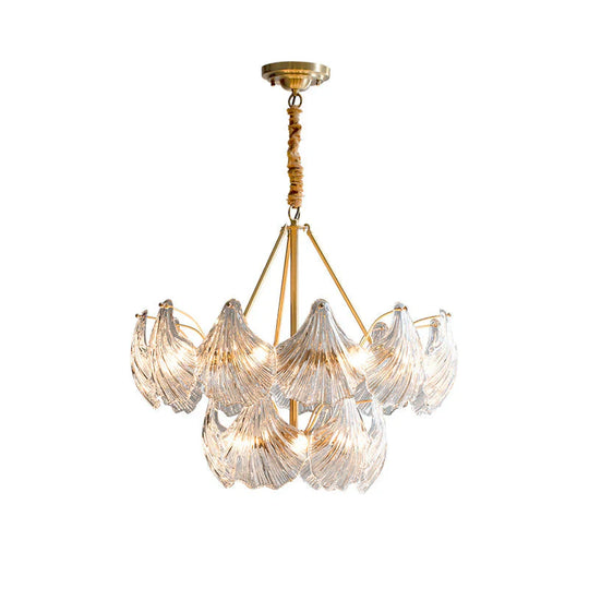 All Copper American Shell Bedroom Chandelier Glass Pendant