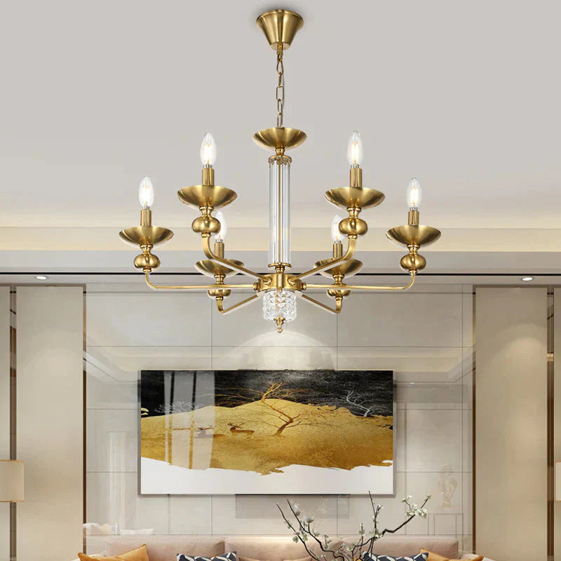 Retro Bedroom Dining Room Glass Chandelier Pendant