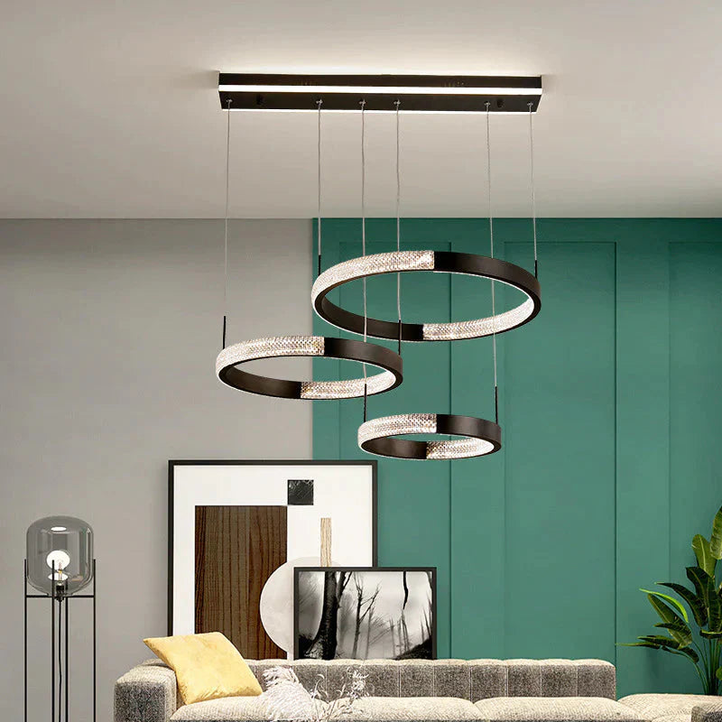 Simple Chandelier Living Room Lamp Black Creative Led Restaurant Nordic Personality Bar Bedroom