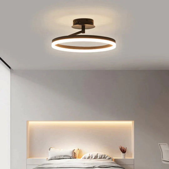 Black And White Led Ceiling Lamp Bedroom Modern Simple Living Room Net Red Round