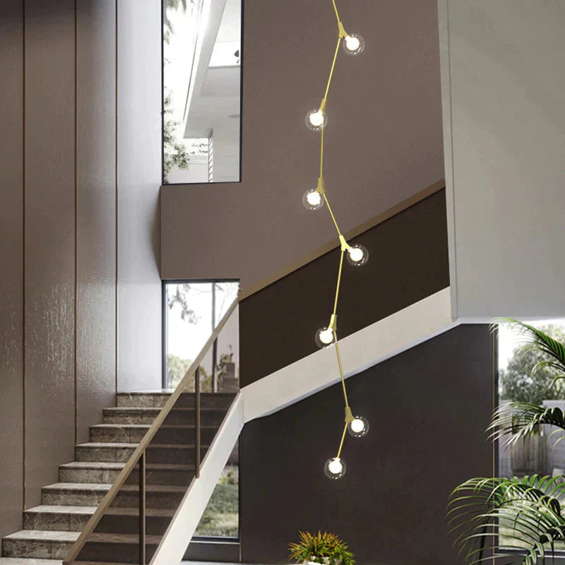 Stair Long Chandelier Modern Simple Personalized Creative Lamp Pendant