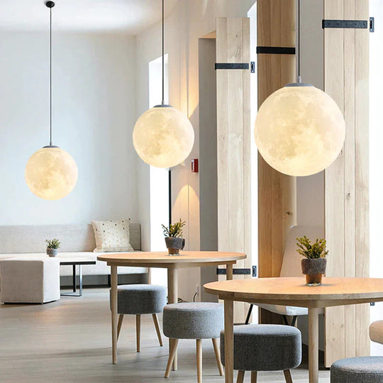 Creative Restaurant Bar Decoration Chandelier Hotel Bedroom Living Room Moon - Shaped Lamps Pendant