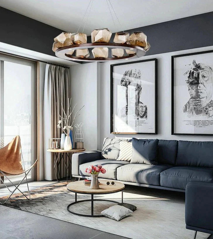 Nordic Creative Living Room Chandelier Modern Minimalist Shaped Glass Pendant