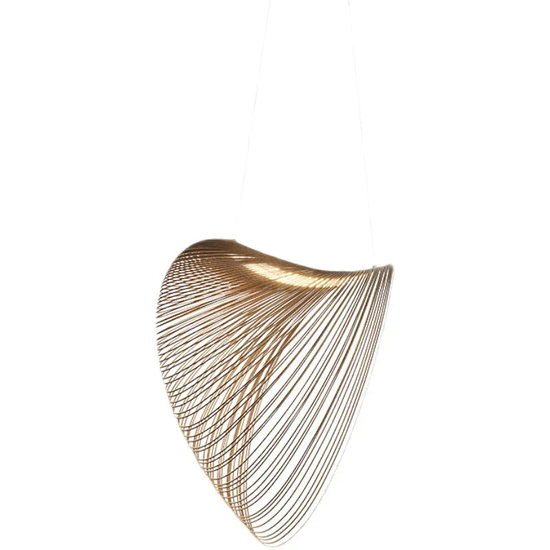 Simple Suspension Hollow Wooden Birch Chandelier Pendant