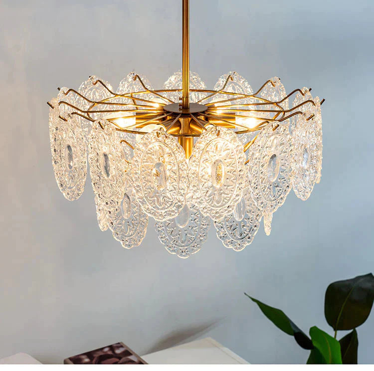 French Light Luxury Crystal All Copper Glass Retro Chandelier Dia50Cm / Iron Pendant