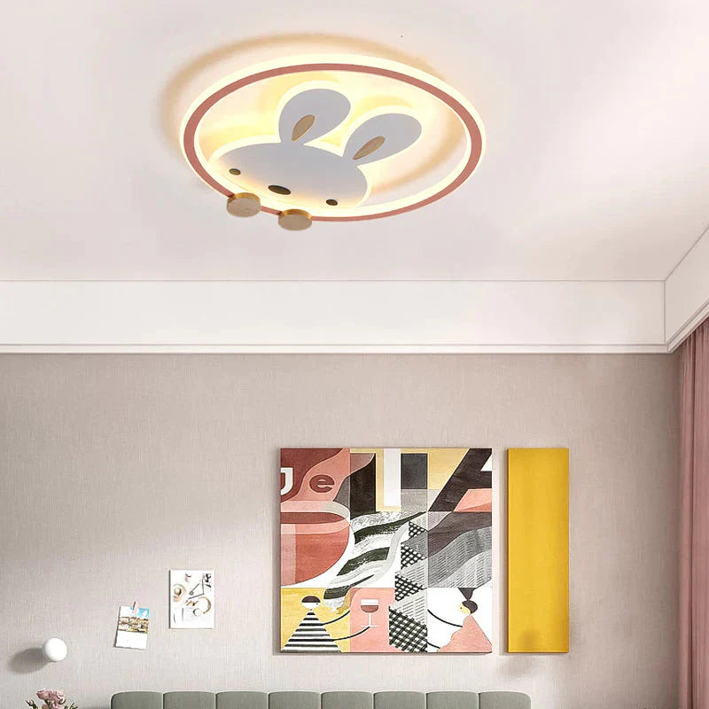 Light In The Bedroom Simple Modern Creative Cartoon Bunny Princess Room Lamp Led Ceiling