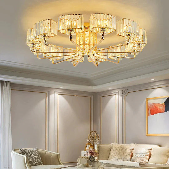 Simple Luxury Atmosphere High End Crystal Ceiling Lamp