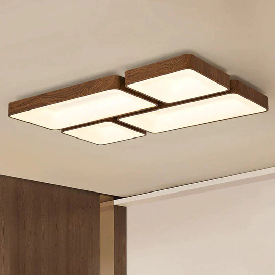 Headlight Ceiling Lamp Modern Minimalist Atmosphere Living Room Led Wood Grain Geometry Creative