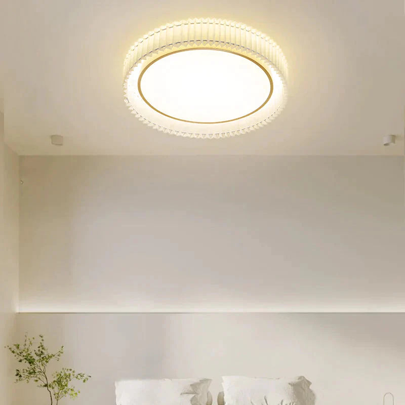 Pleated Simple Master Bedroom Lamp Romantic And Warm Artistic Design Round Ceiling