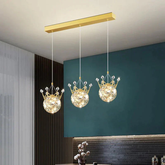 Light Luxury Restaurant Chandelier Nordic Lamps Modern Simple Sky Star Lamp Long 3 Heads - 58Cm /