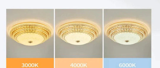 Living Room Crystal Ceiling Lamp Simple Modern Led Round European Bedroom