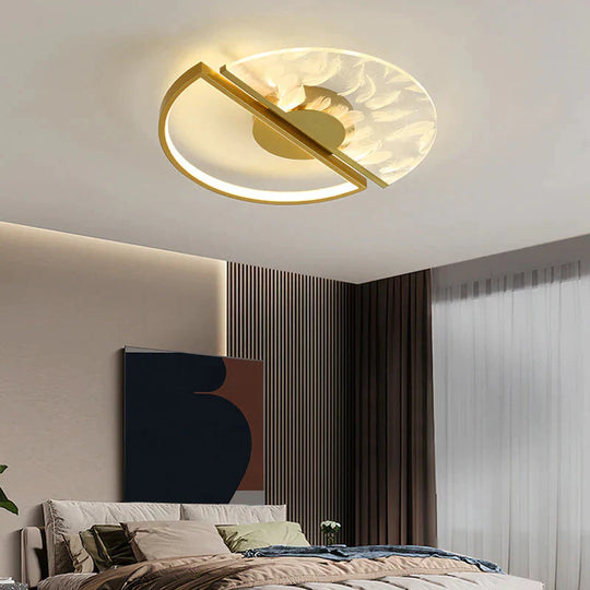 Feather Ceiling Lamp Of Nordic Light In The Bedroom Simple Modern Warm Romantic Master