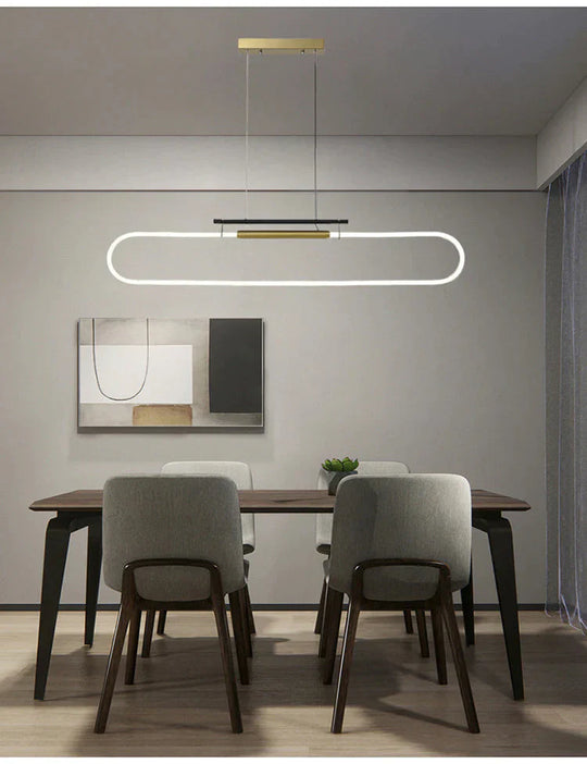 Hanging Strip Nordic Minimalist Modern Line Restaurant Word Lamp Pendant