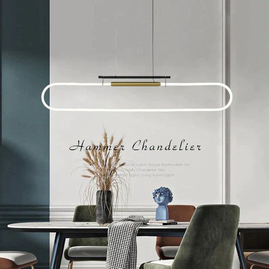 Hanging Strip Nordic Minimalist Modern Line Restaurant Word Lamp Pendant