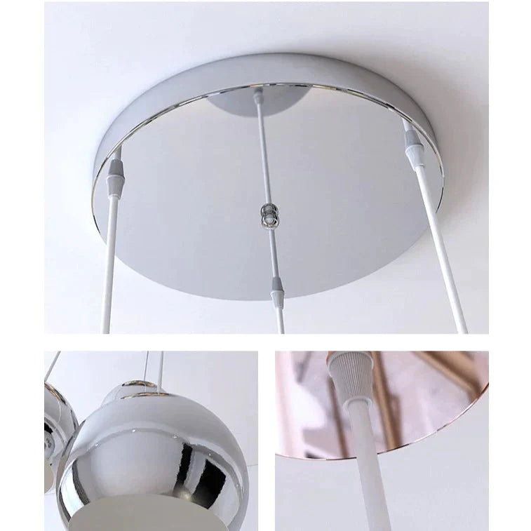 Nordic Creative Chandelier Light Luxury Restaurant Simple Single Head Three Silver Bar Lamp Pendant