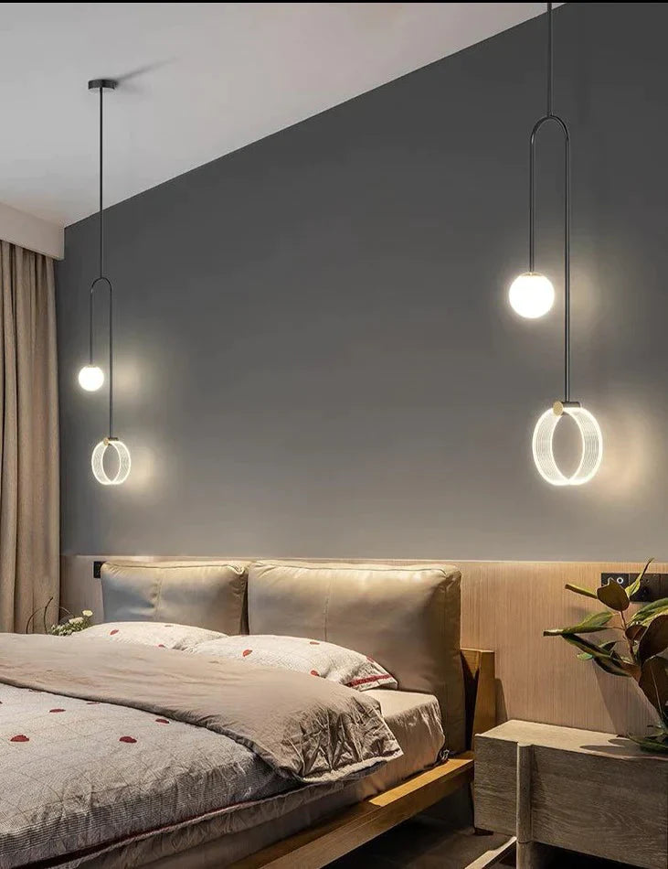 Bedside Lamp Simple Chandelier Modern Light Luxury Bedroom Led Living Room Background Pendant