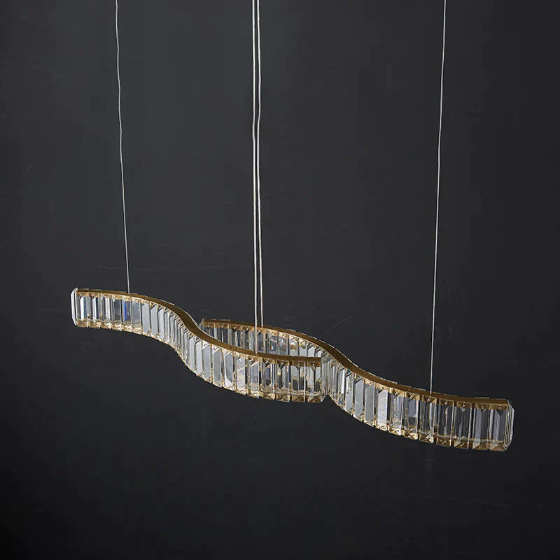 Dining Lamp Chandelier Crystal Luxury Lamps Modern Minimalist Room Table Bar Nordic Strip Ideas